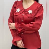 شومیز یقه ب ب گل مرواریدی (کپی)