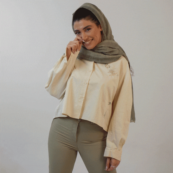 شومیز کتان خطی - تصویر 1
