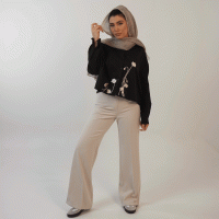 شومیز کتان گلی