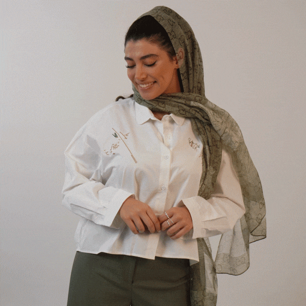 شومیز کتان خطی - تصویر 8