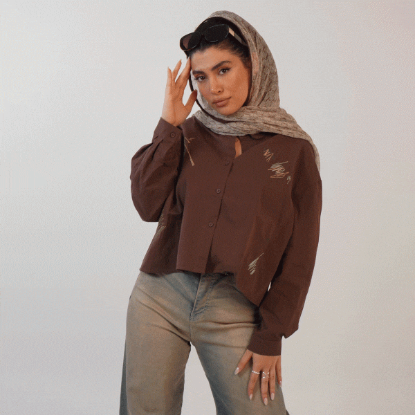 شومیز کتان خطی - تصویر 5